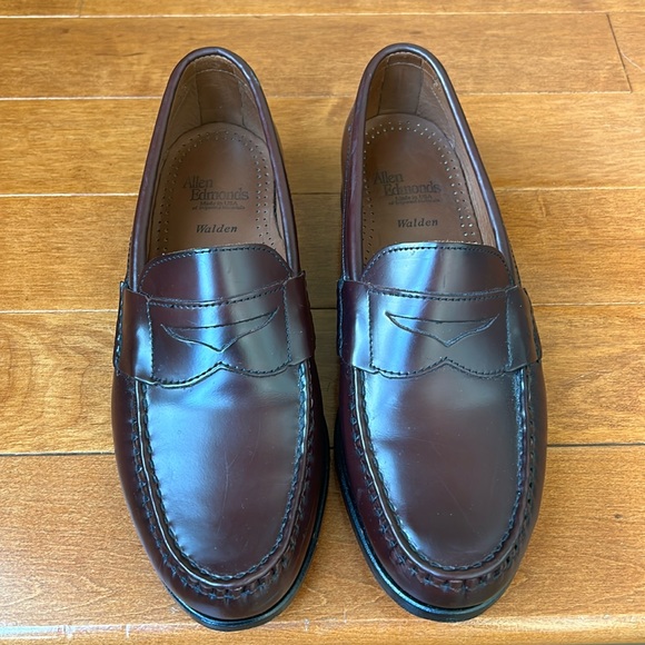 Allen Edmonds Walden Burgundy Loafers Made In the USA Size 8.5 - Picture 3 of 12